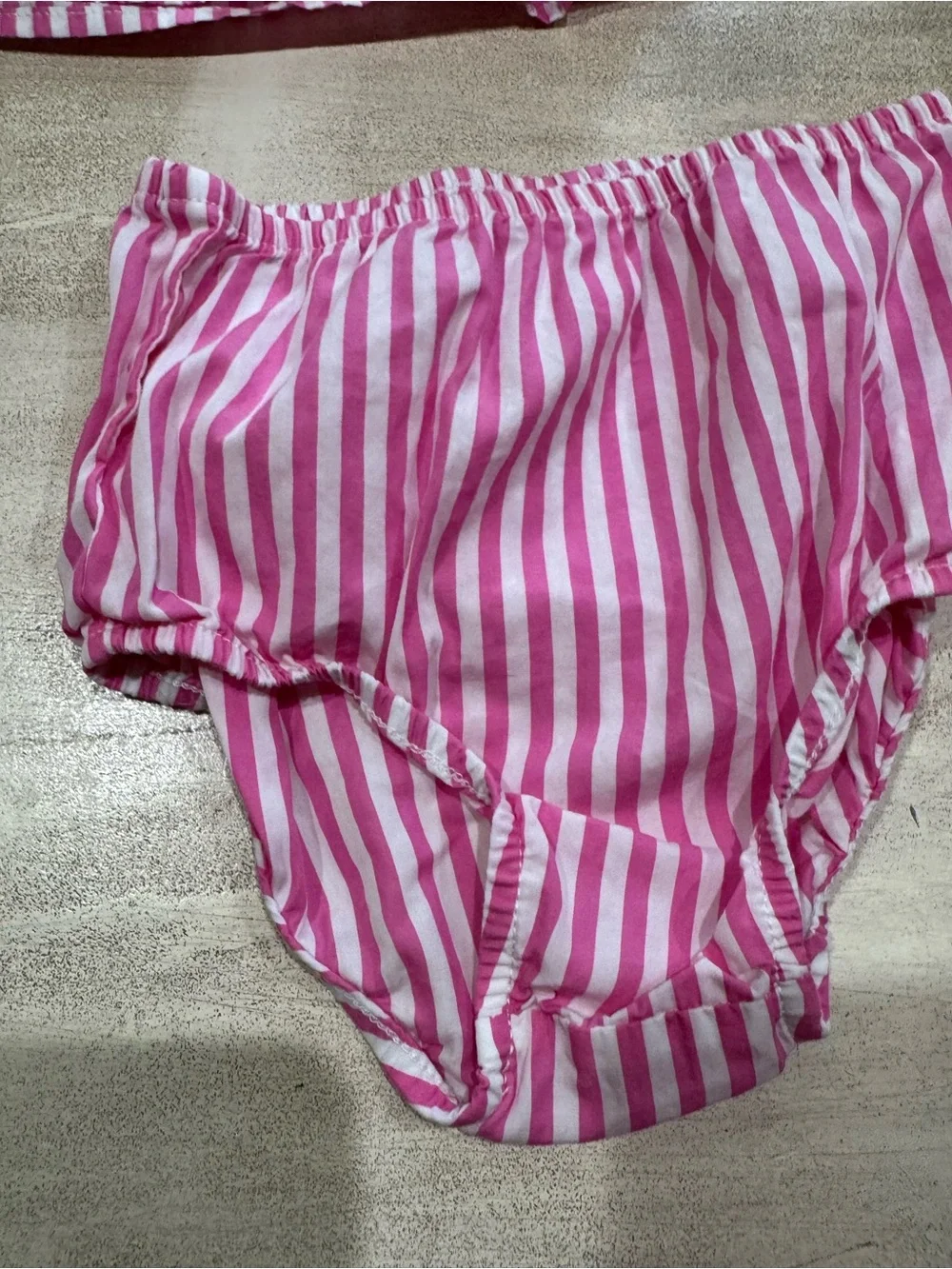 Ralph Lauren 2-Piece Pink White Striped Dress & Bloomers Set 18M Cotton Logo
